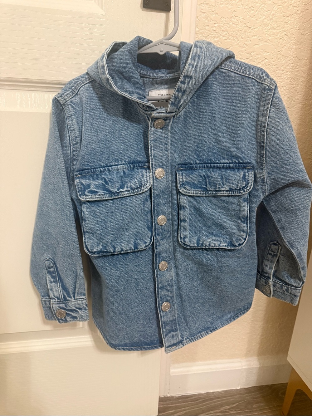 Zara Light Blue Hooded Denim Jacket for Kids